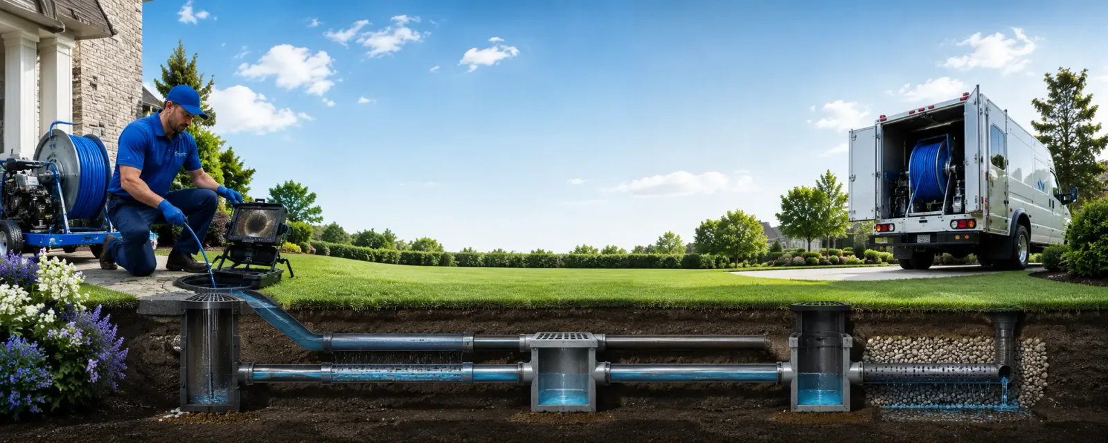 Outdoor drain cleaning information for Villa Grande, CA